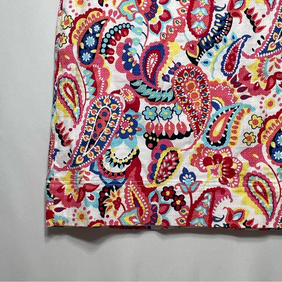 Talbots Pink Paisley A Line Textured Mini Skirt Women's Size 4P - Picture 5 of 12
